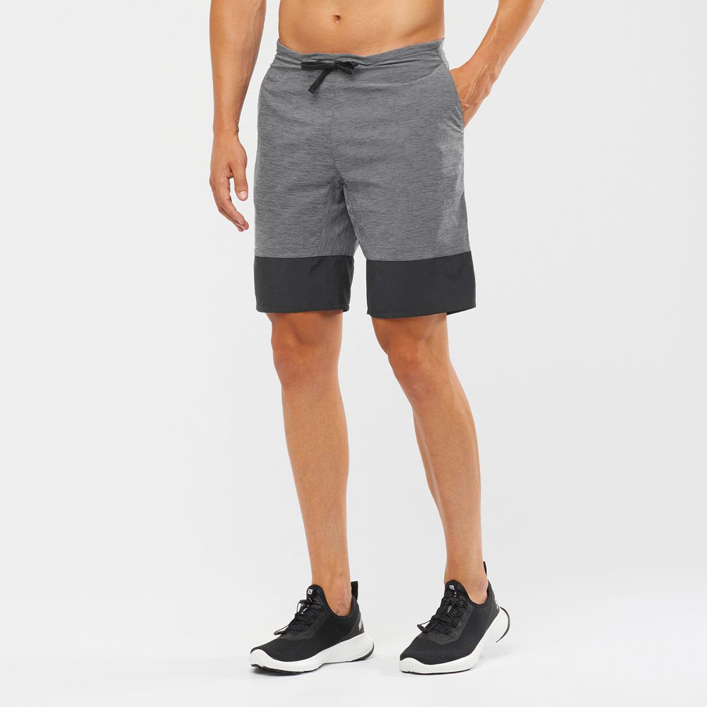 Salomon Israel XA TRAINING - Mens Shorts - Grey/Black (PLZH-16790)